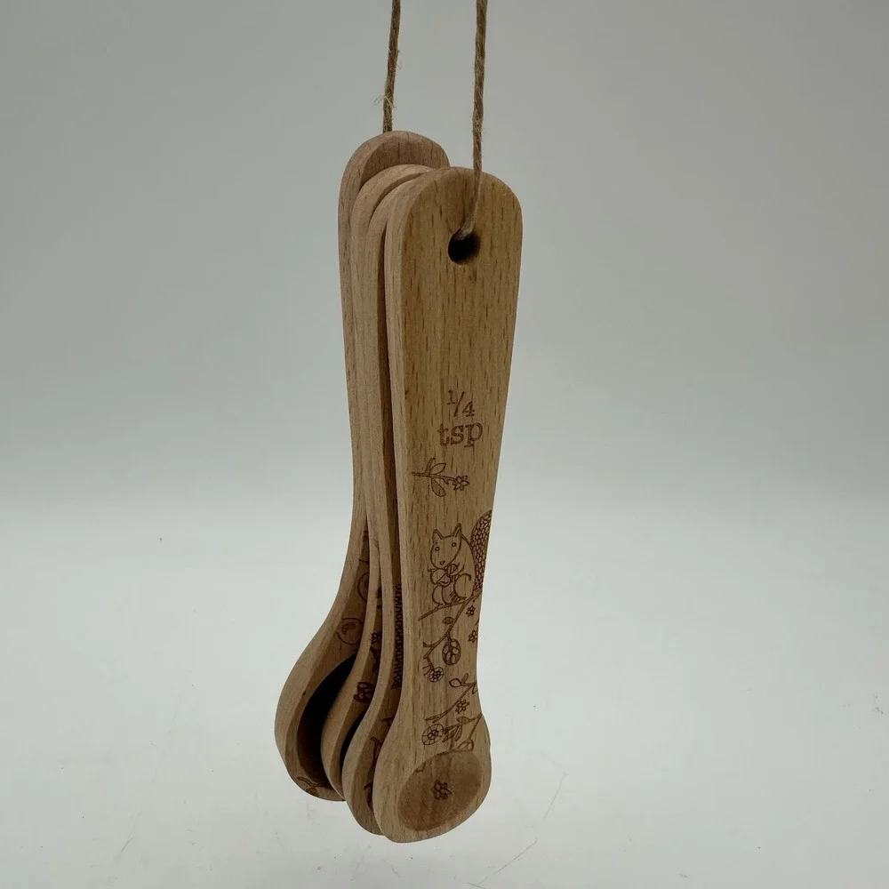 Talisman Designs Woodland Measuring Spoons Beechwood Set Of 4